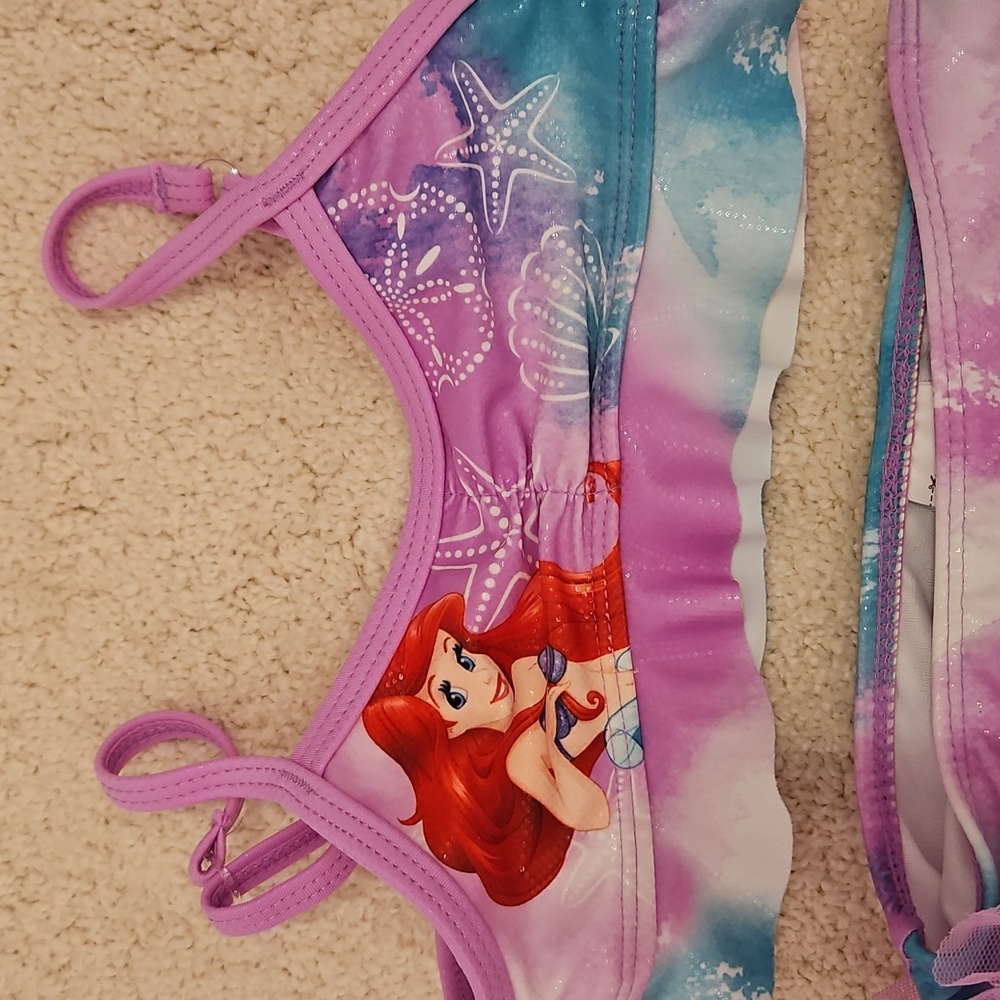Disney Little Mermaid Bikini Sz 3, NEW Sandal Sz 7/8 & Sunglasses - Picture 2 of 8